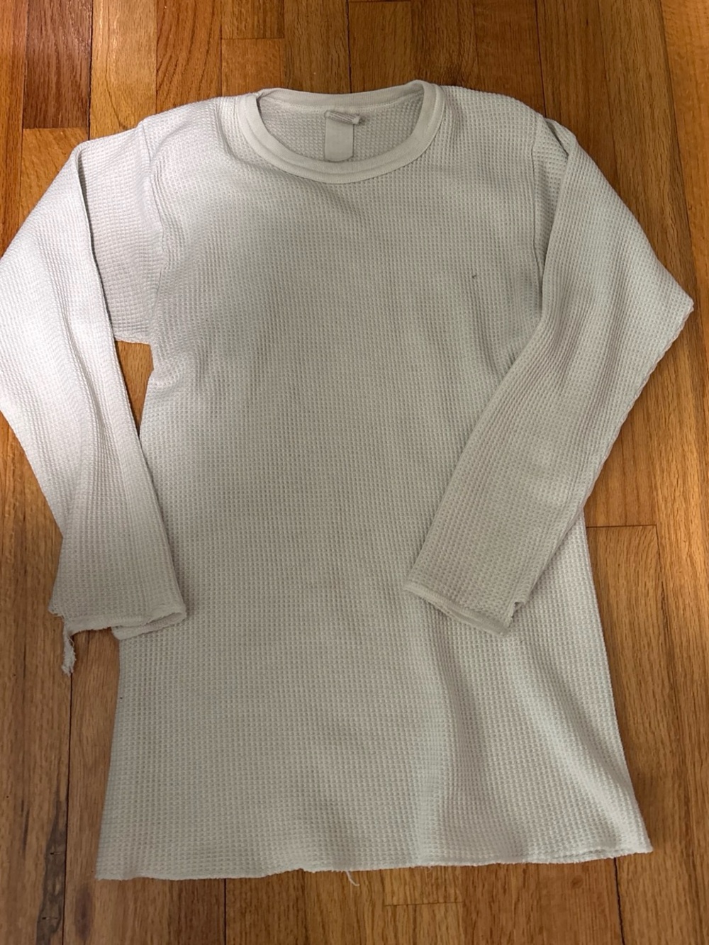 Hanes White Long Sleeve Thermal Shirt